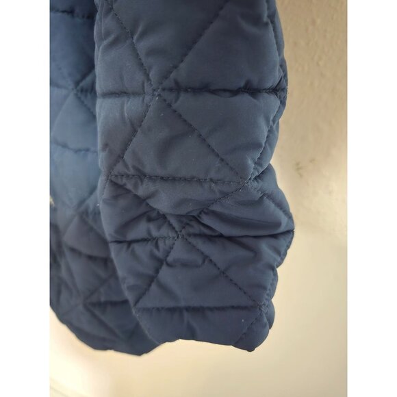 Andrew Marc New York Womens Quilted Coat With Faux Down Hood Navy Size Large - Picture 6 of 9